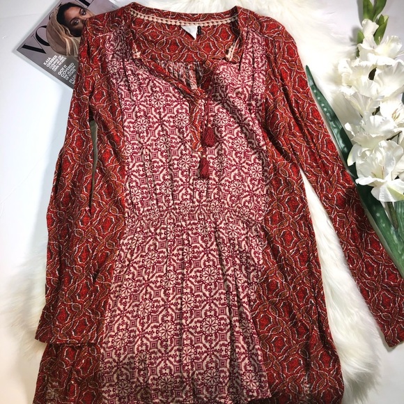 Anthropologie Akemi & Kin Tunic Orange Red Top - Picture 1 of 7